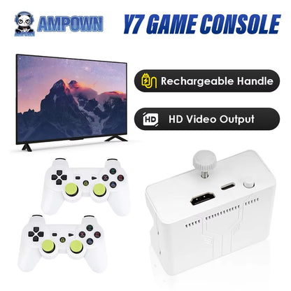 Y7 Video Game Console Linux System 256G Built 12000 Games Rechargeable Wireless Handle Low Latency Connection Player Gift