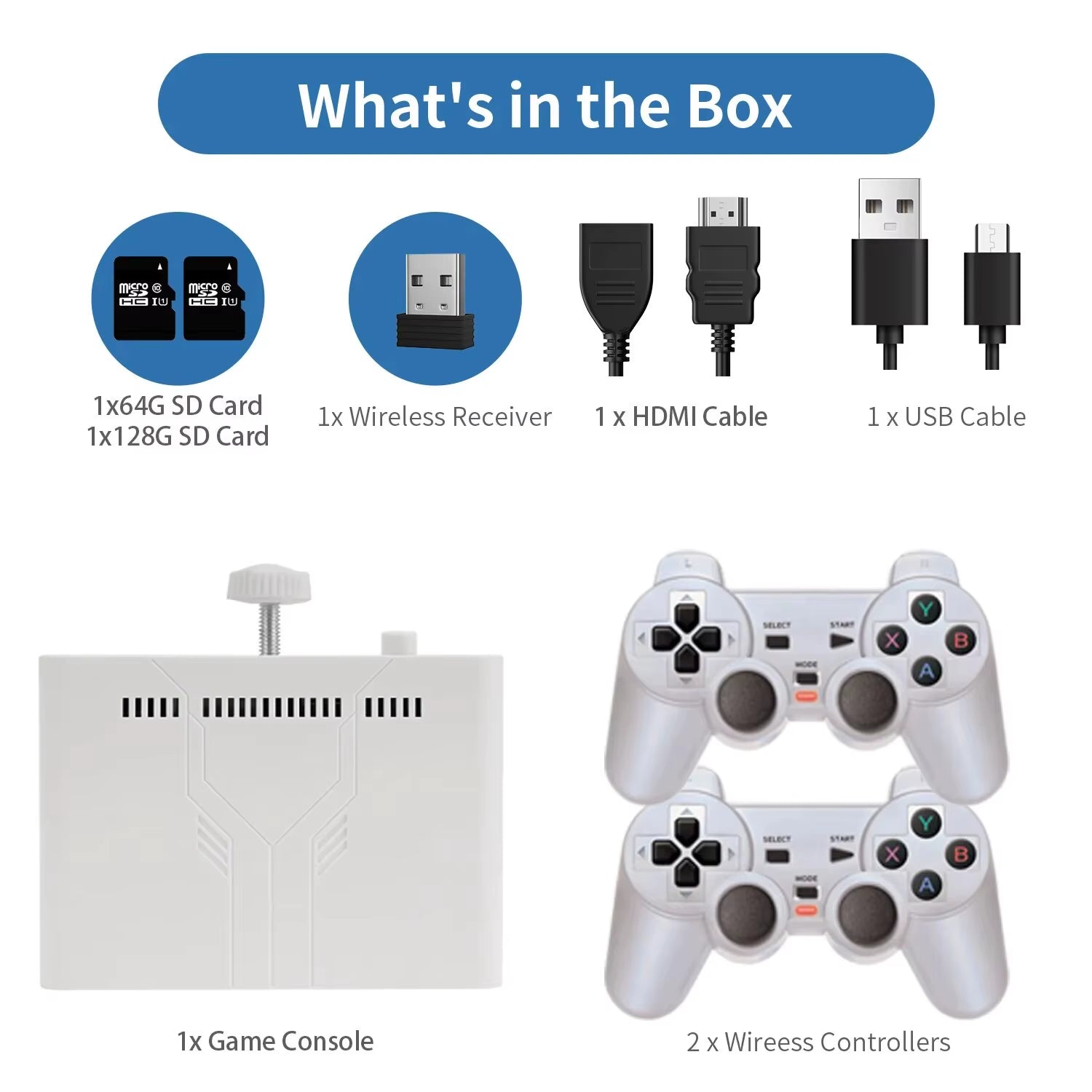 Y7 Video Game Console Linux System 256G Built 12000 Games Rechargeable Wireless Handle Low Latency Connection Player Gift