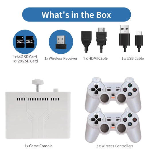 Y7 Video Game Console Linux System 256G Built 12000 Games Rechargeable Wireless Handle Low Latency Connection Player Gift